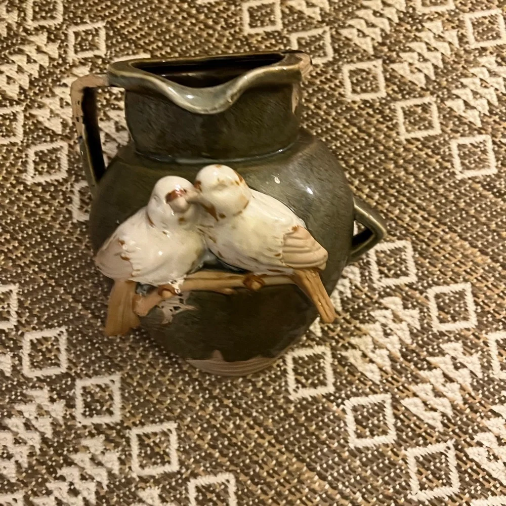 Ceramic Bird Stoneware Hanging Urn Wall Pot With Birds